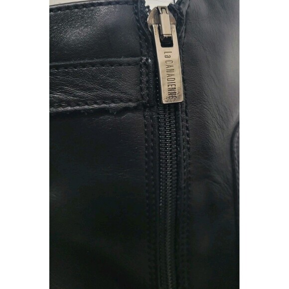 La Canadienne Black Leather Zip Up Ankle Boots Sz 8.5M 37013 Side Buckle - Picture 7 of 13